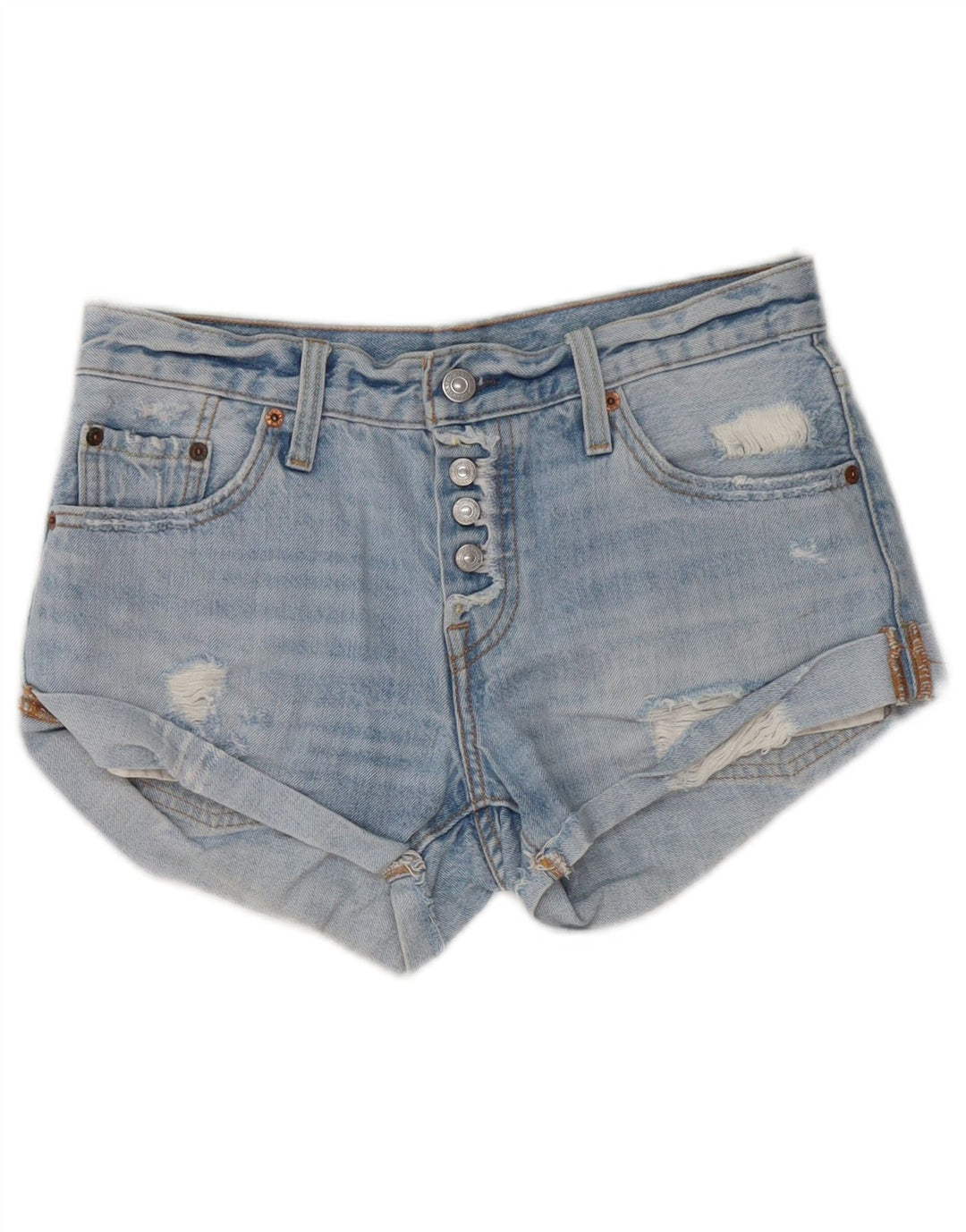 Levi's Shorts De Mezclilla Desgastados W24 XS Algodón Azul Mujer