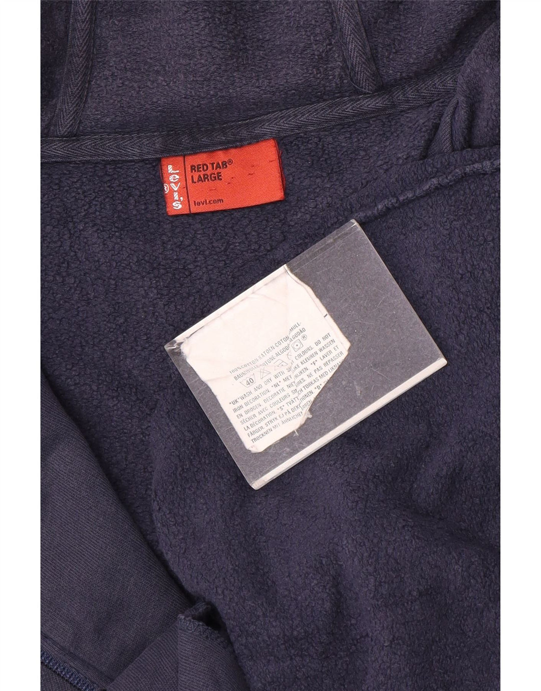 Levi's Sudadera con capucha y cremallera para hombre, talla grande, algodón azul marino