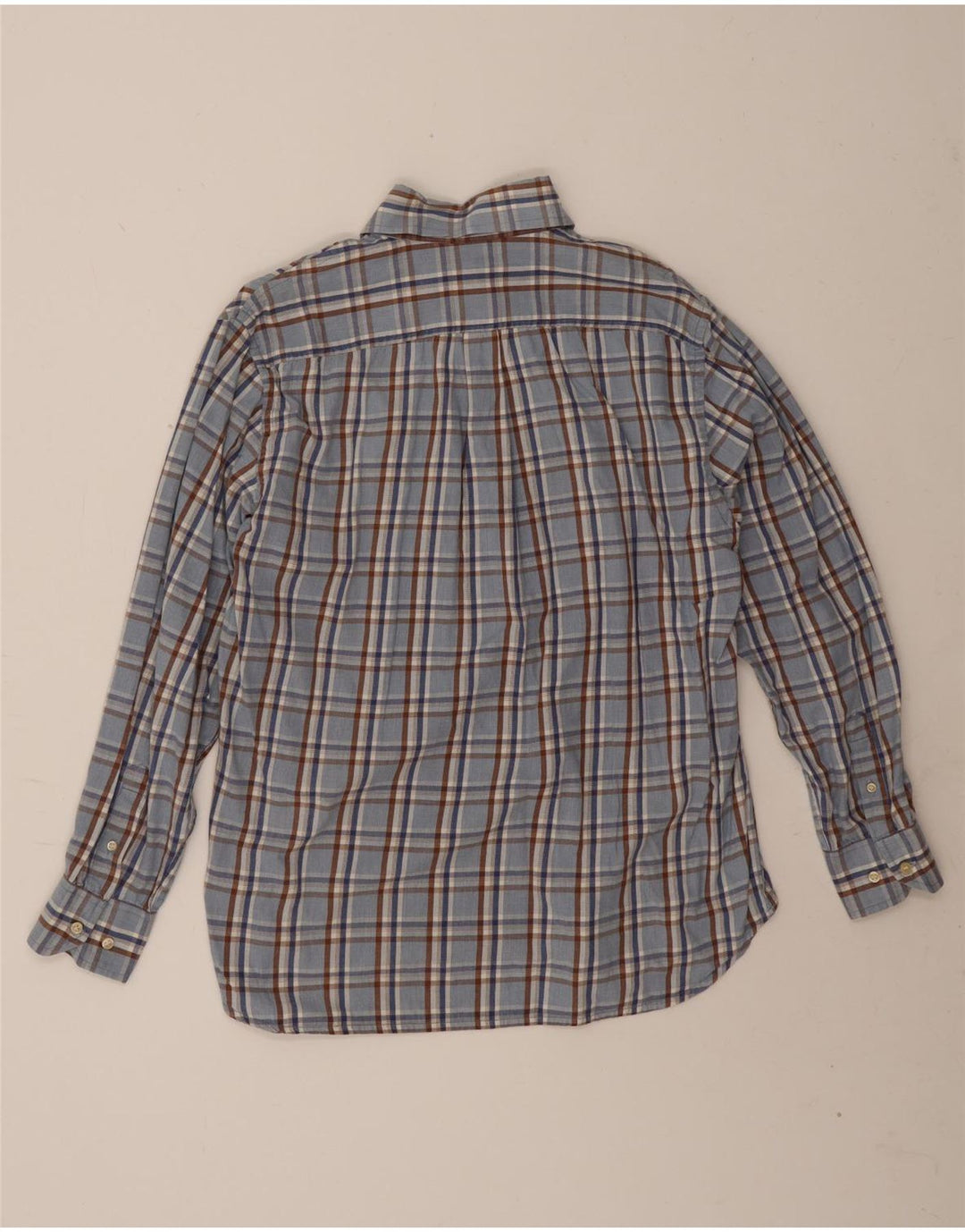 Belfe Camisa Hombre Talla 39 Algodón Cuadros Azul Medio