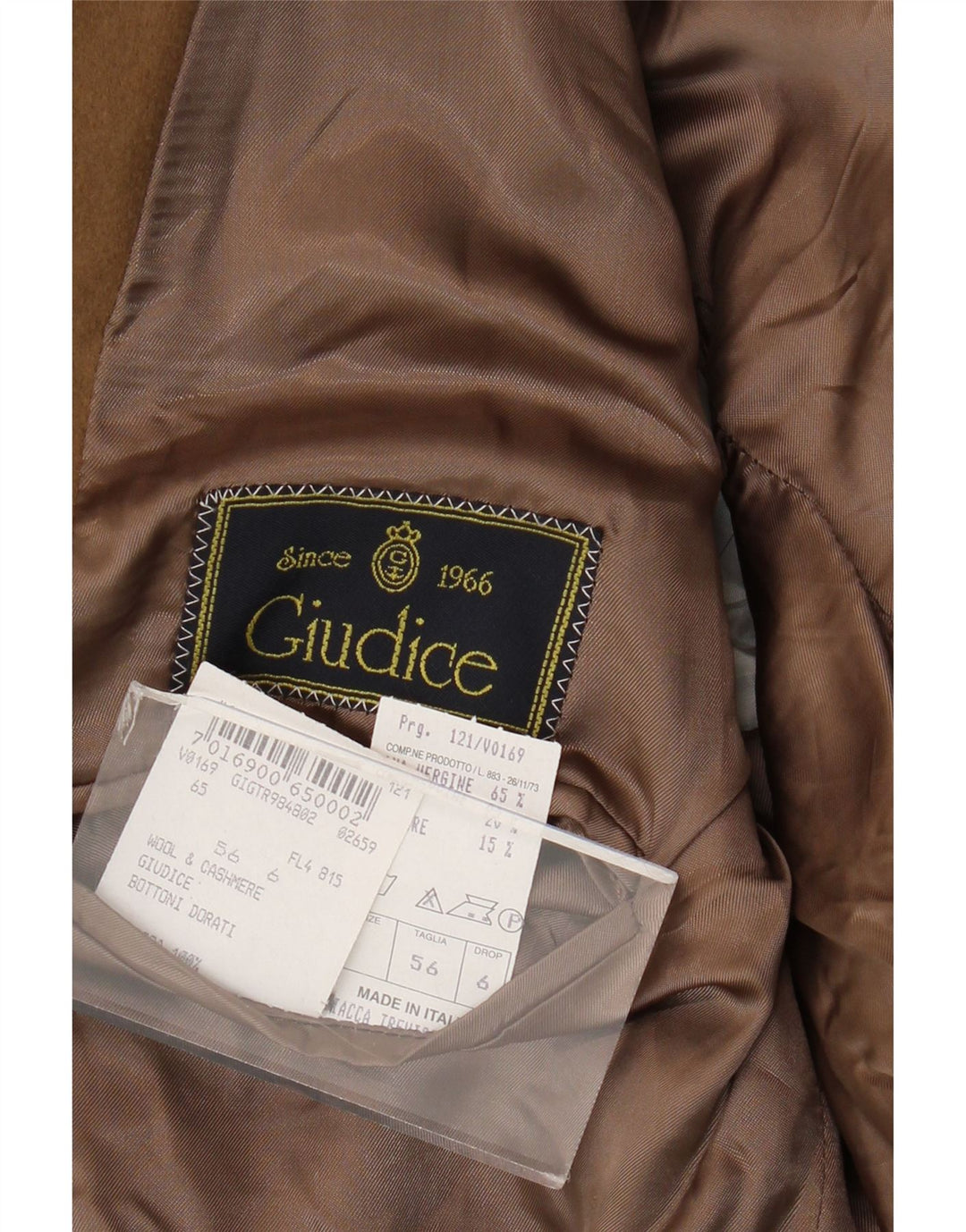Giudice Chaqueta tipo blazer de 2 botones para hombre IT 56 3XL Lana beige