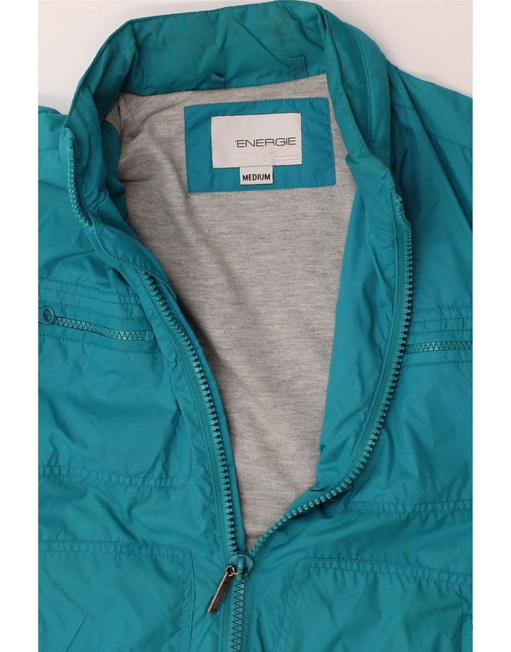 ENERGIE Womens Bomber Jacket UK 14 Medium Blue Polyamide Vintage Energie and Second-Hand Energie from Messina Hembry 
