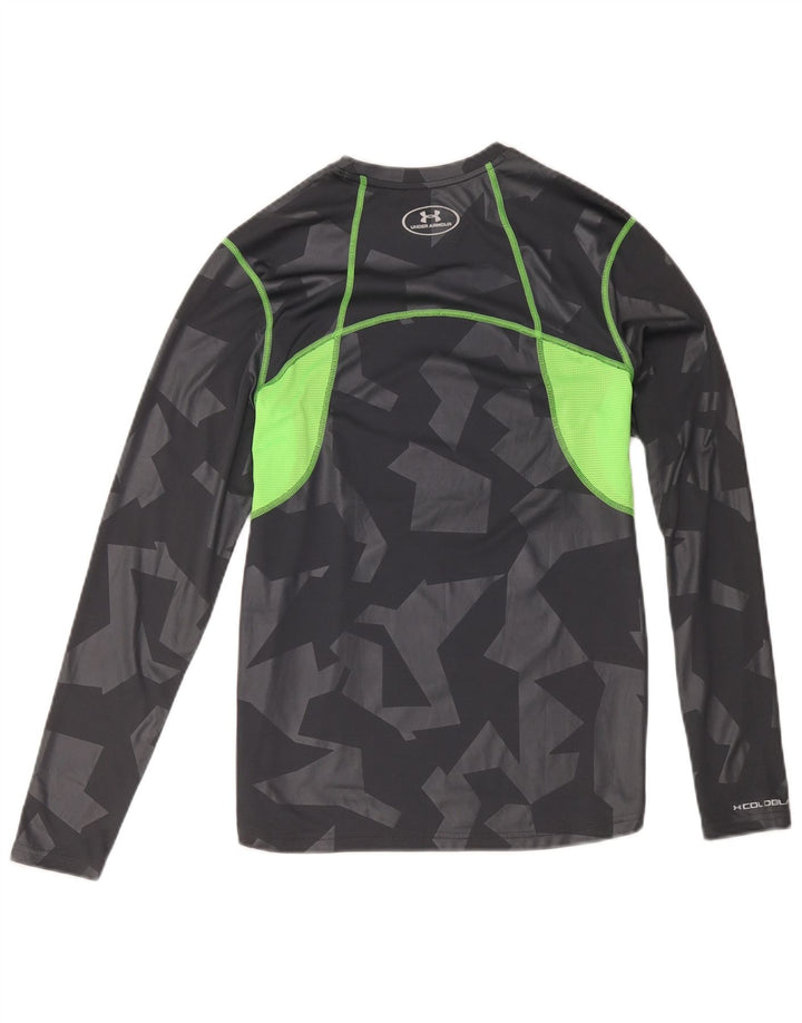 Under Armour Camiseta Heat Gear De Manga Larga Para Hombre Poliéster Geométrico Gris Pequeño