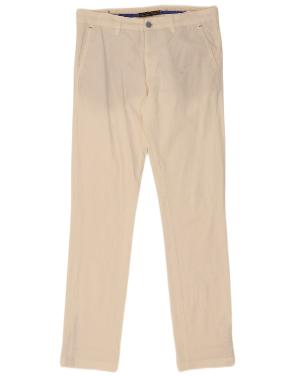 Zara Mens Slim Chino Pantalones EU 40 Medium W31 L33 Blanco