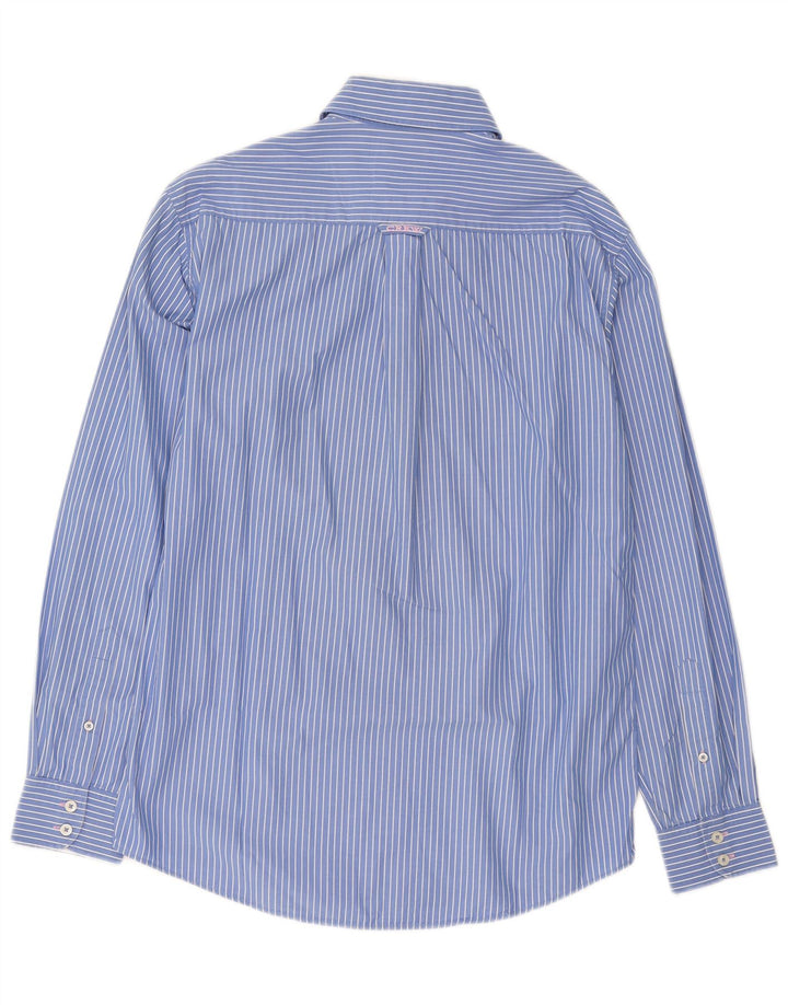Crew Clothing Camisa para hombre Algodón a rayas azul medio