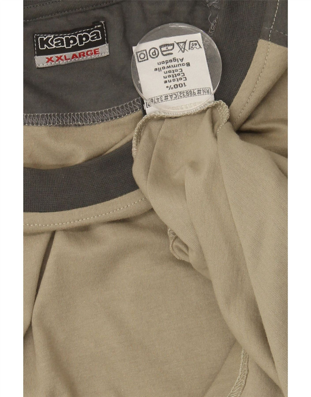 KAPPA Mens Top Long Sleeve 2XL Grey Colourblock Cotton