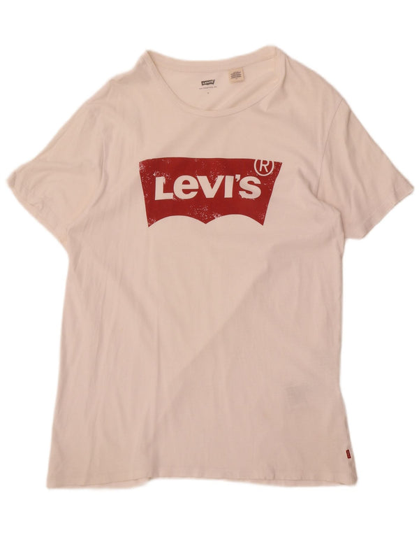 Levi's Camiseta gráfica para hombre Top grande de algodón blanco