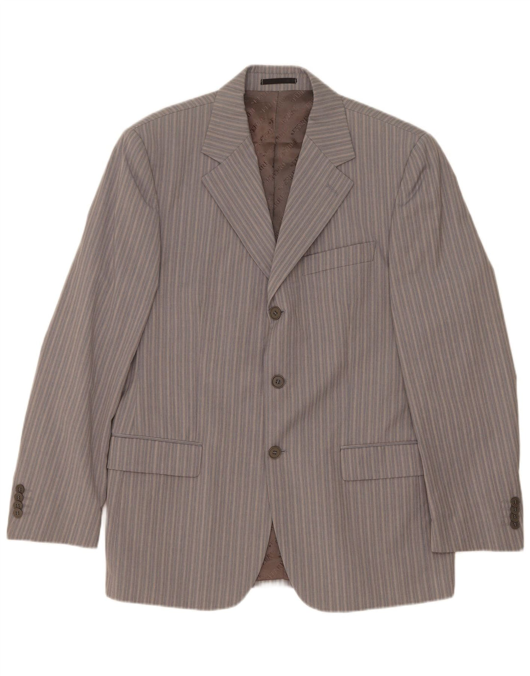 Ferre Traje de 2 piezas con 3 botones para hombre IT 50 Large W34 L33 Viscosa a rayas grises