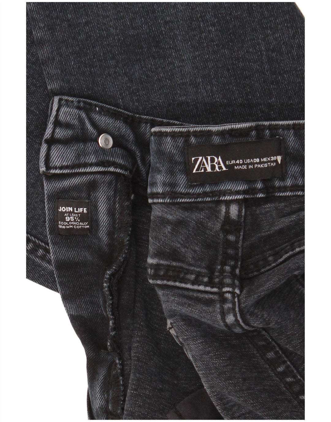 Zara Jeans Cropped Mujer EU 40 Medium W30 L25 Algodón Azul Marino