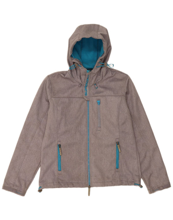 SUPERDRY Chaqueta cortavientos con capucha The Windtrekker para hombre UK 42 XL Gris