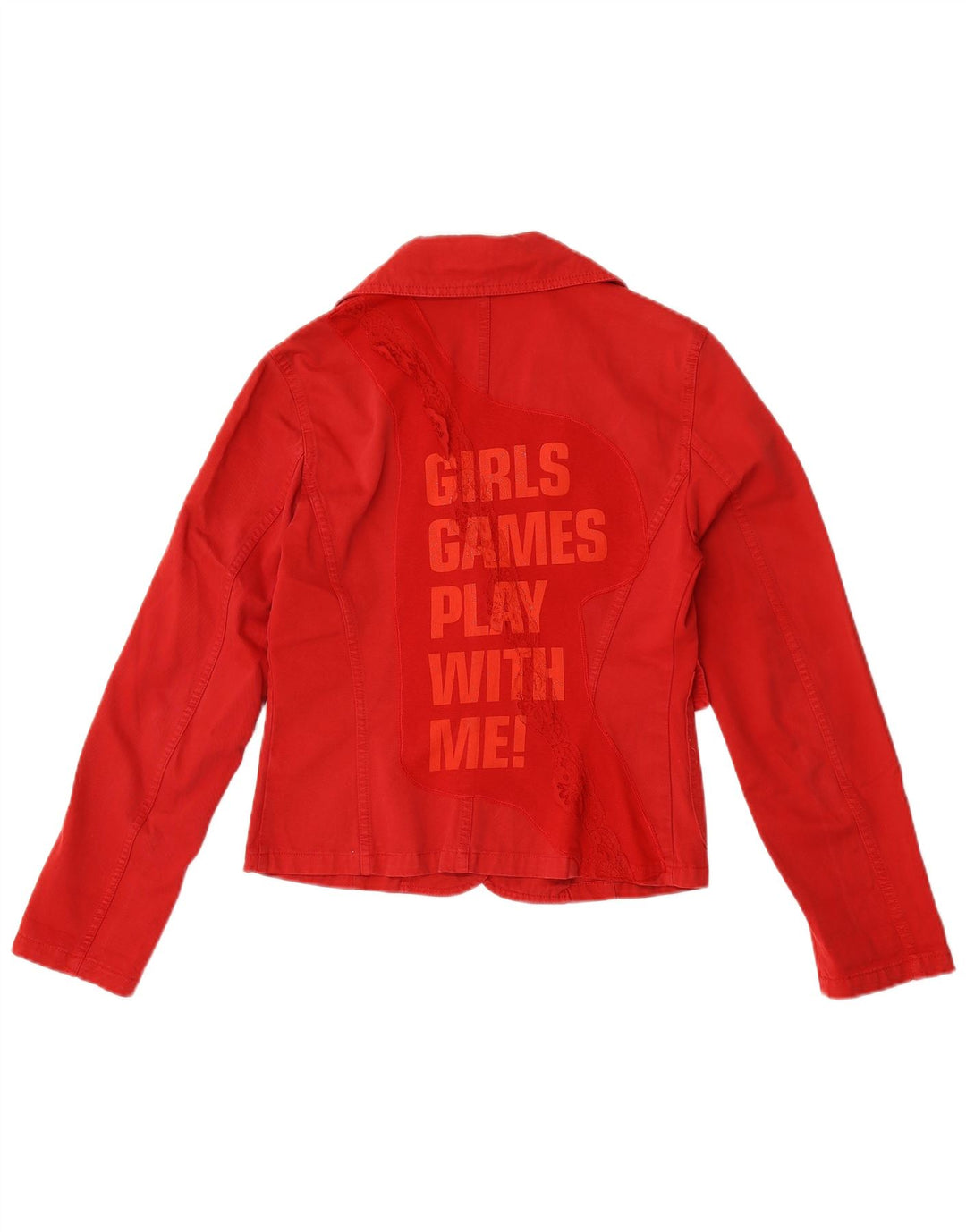 Benetton Blazer De Mujer Con Estampado De 1 Botón IT 42 Medium Rojo Algodón