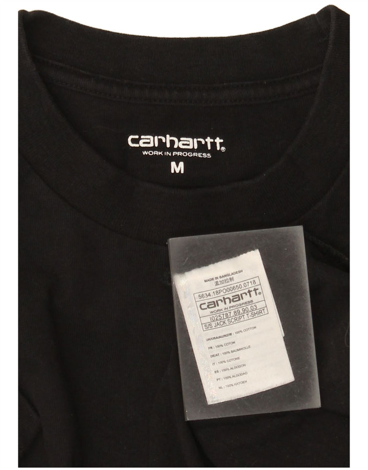 Carhartt Hombre Camiseta Gráfica Top Medio Algodón Negro