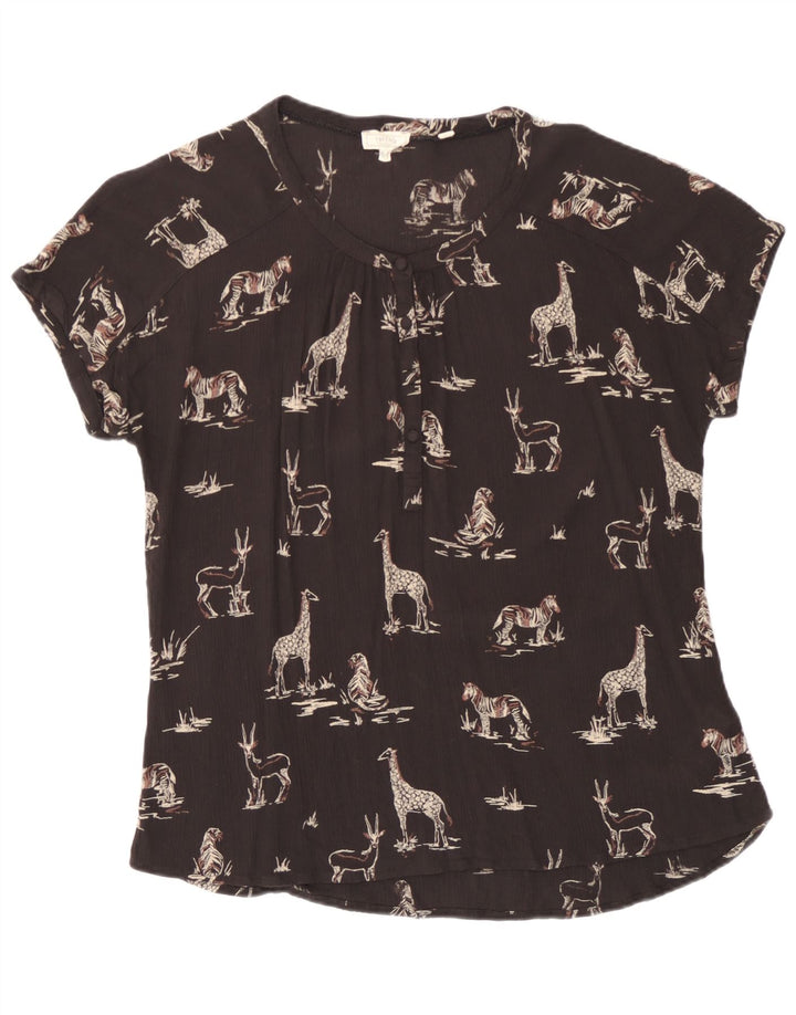 Blusa estampada para mujer de Fat Face UK 44 Large Viscosa negra