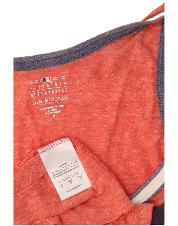 MERCANCÍA GENUINA Camiseta sin mangas estampada para mujer UK 40 Medium Red