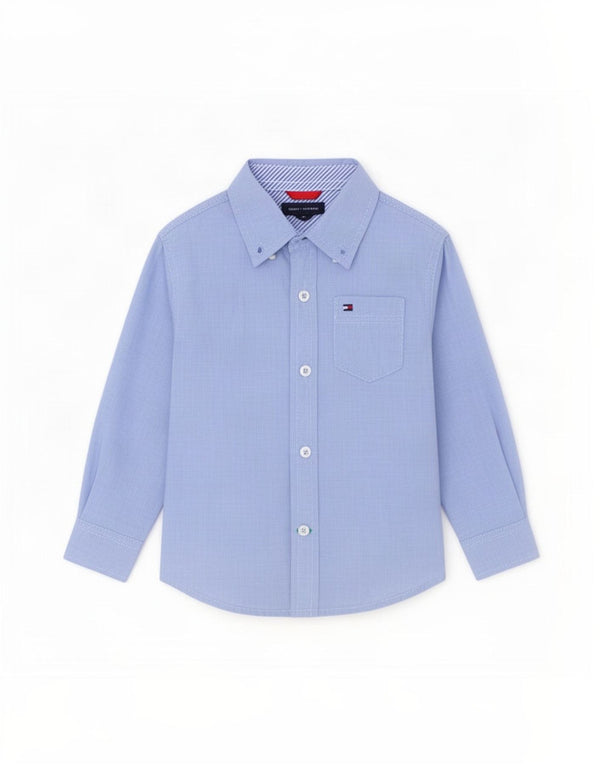 Tommy Hilfiger Camisa para bebé niño 12-18 meses Algodón azul