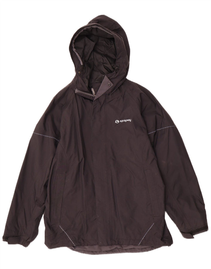 Sprayway Chubasquero con capucha para niño 12-13 años Negro Poliéster