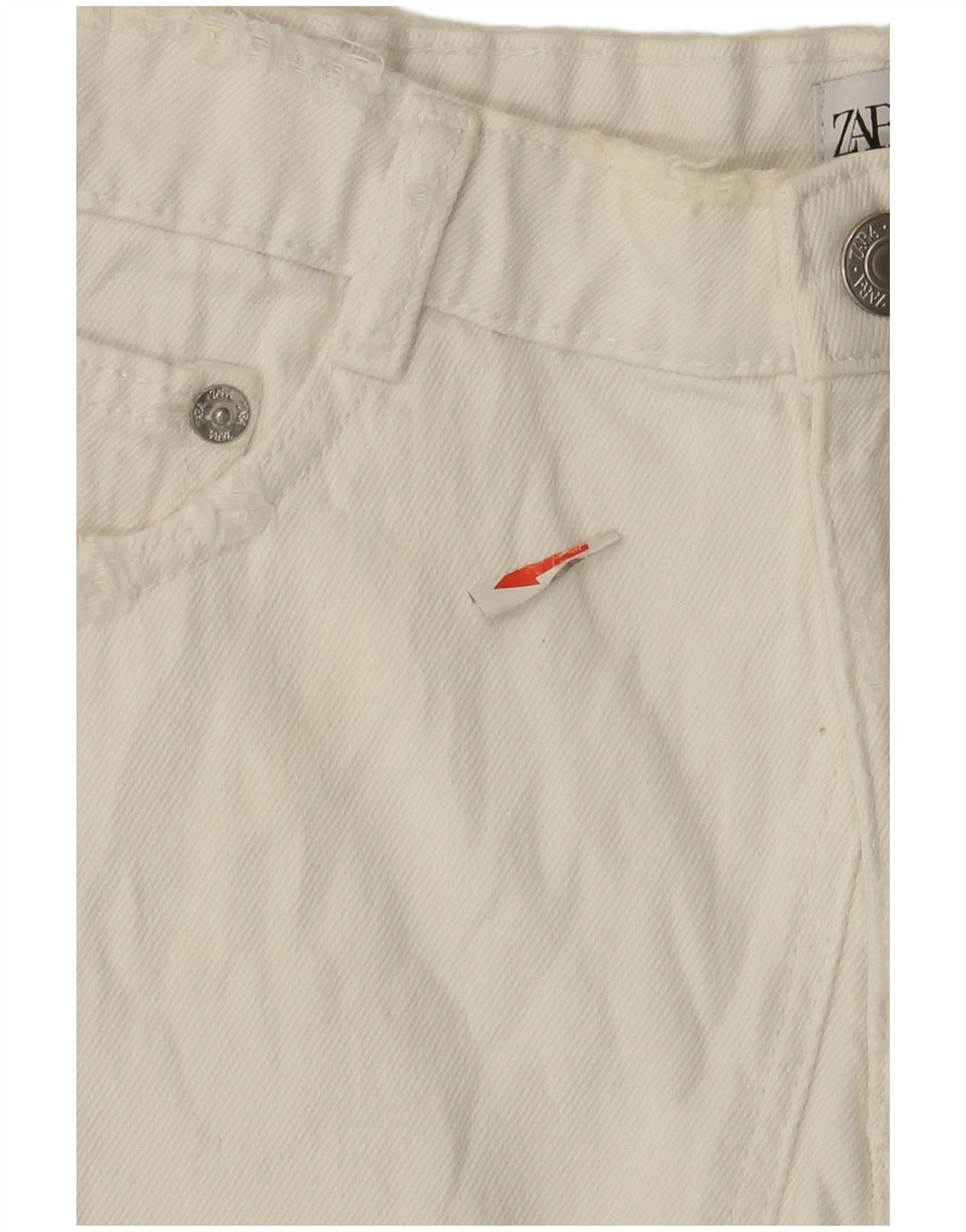 Zara Mujer Shorts Vaqueros Pequeños W26 Blanco