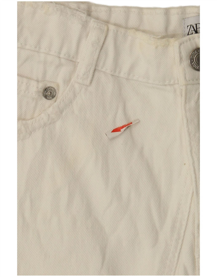 Zara Mujer Shorts Vaqueros Pequeños W26 Blanco
