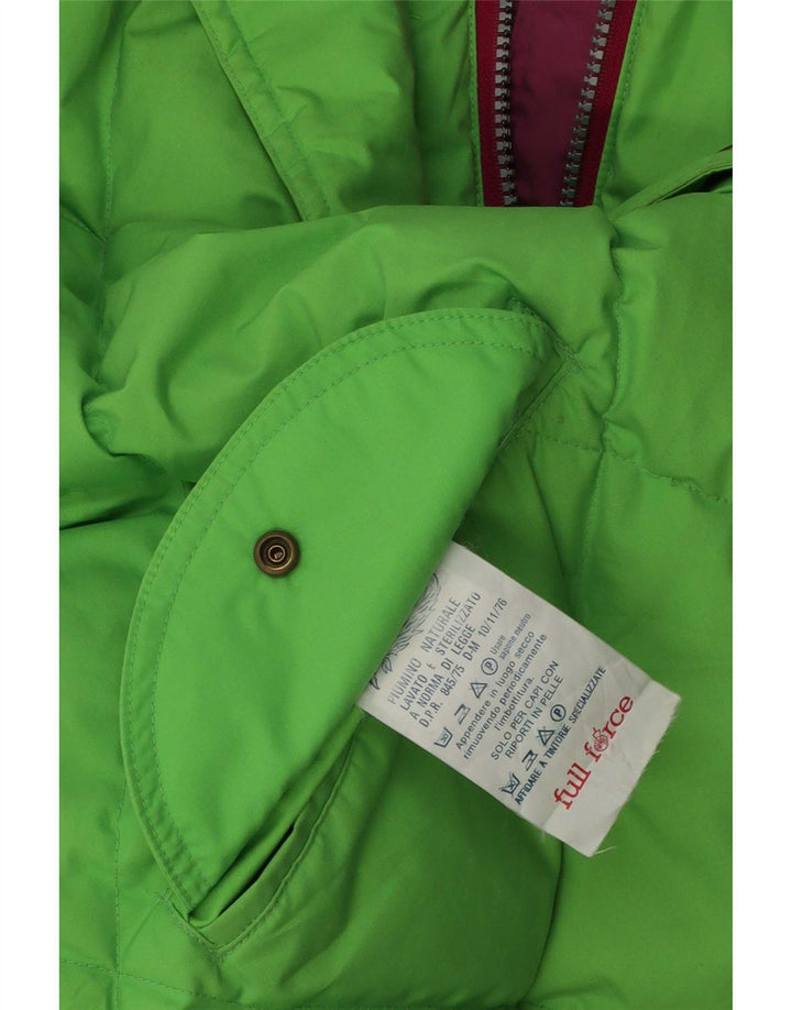 Vintage mujer reversible chaqueta acolchada Reino Unido 14 algodón púrpura grande
