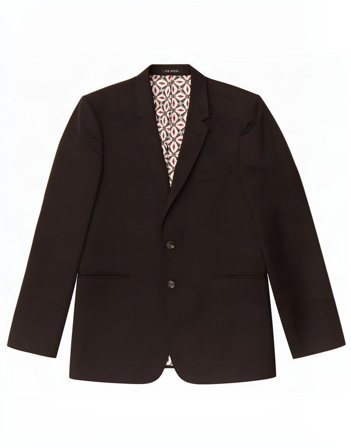 Ted Baker Chaqueta tipo blazer de 2 botones para hombre UK 42 XL Lana negra