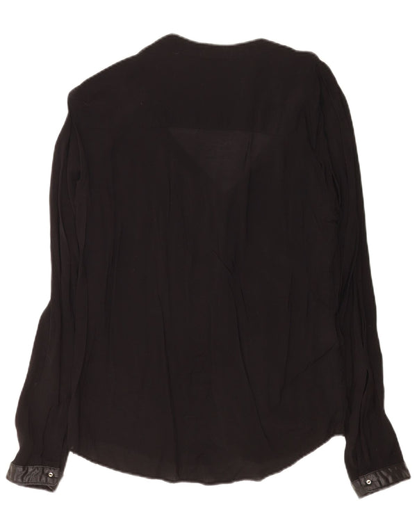 Zara Blusa Camisera De Manga Larga Para Mujer UK 44 Large Black