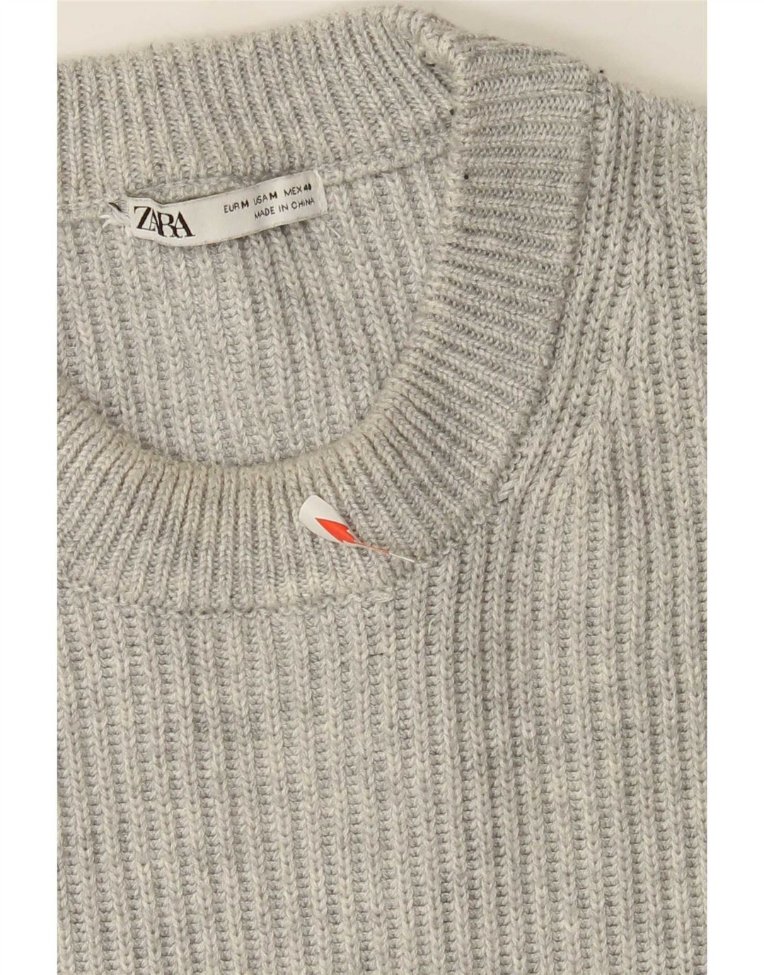 Zara Hombre Jersey Cuello Redondo Jersey Poliéster Gris Medio
