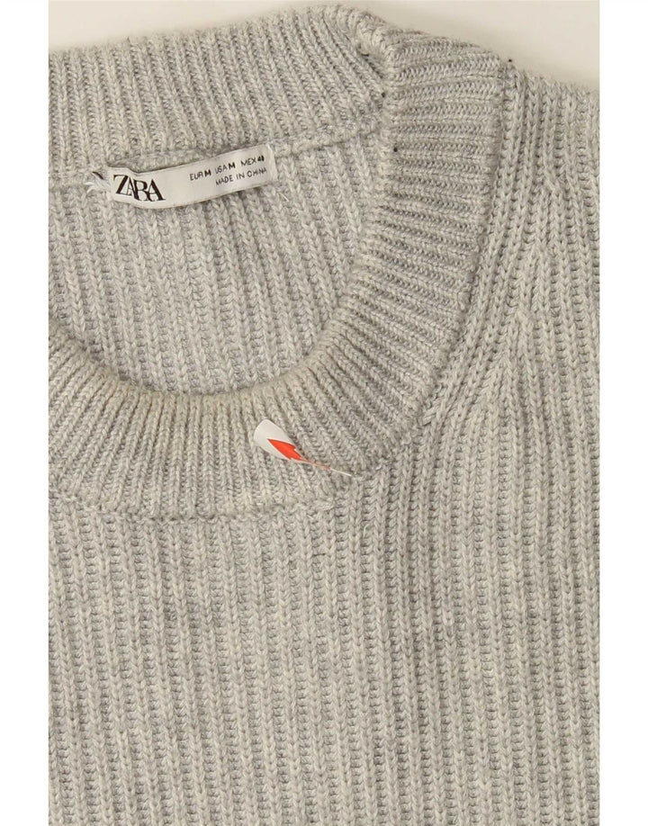 Zara Hombre Jersey Cuello Redondo Jersey Poliéster Gris Medio