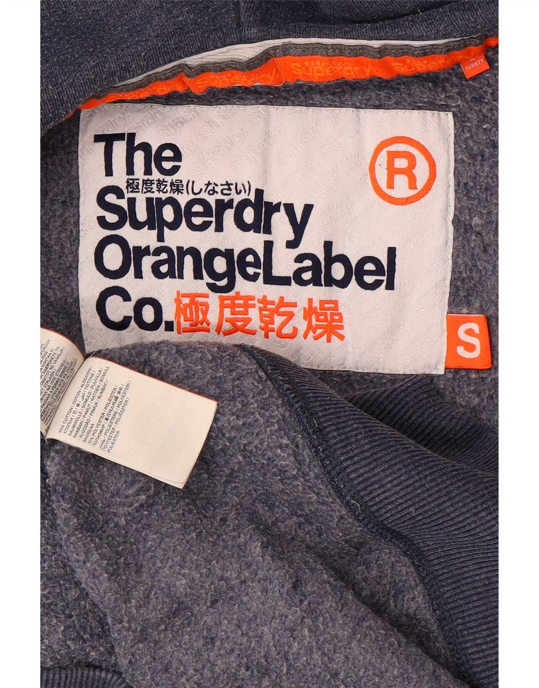 Superdry Hombre Sudadera Con Capucha Y Cremallera Pequeño Algodón Azul