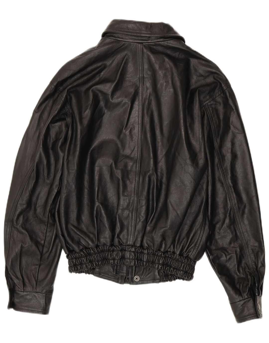 VINTAGE Chaqueta de cuero para hombre Reino Unido 36 Pequeño cuero negro