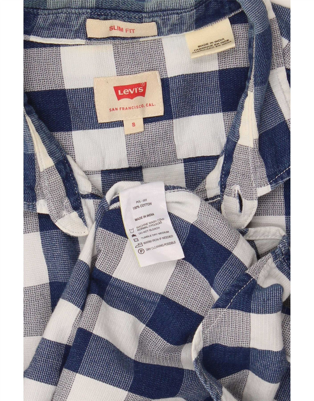 Levi's Camisa ajustada de algodón a cuadros en azul marino para hombre