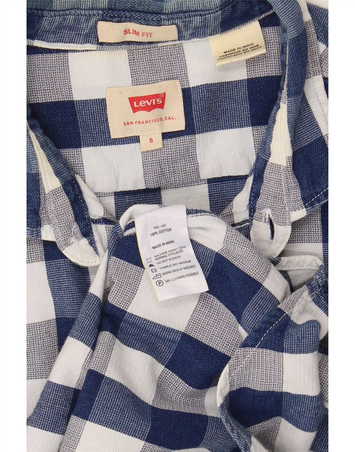 Levi's Camisa ajustada de algodón a cuadros en azul marino para hombre