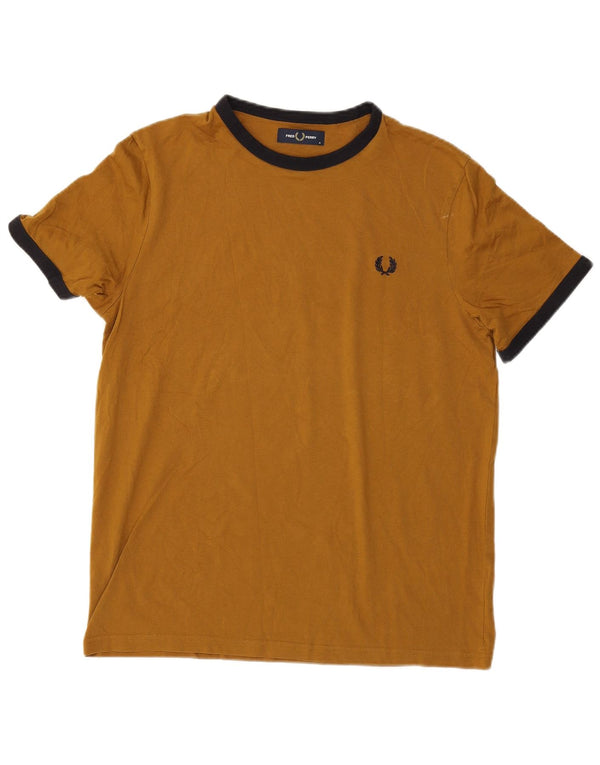 Camiseta Fred Perry Hombre Top Algodón Marrón Medio