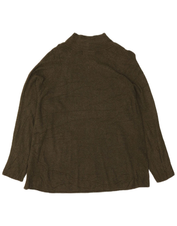Marks & Spencer Jersey con Cuello Alto para Mujer UK 20 2XL Viscosa Caqui
