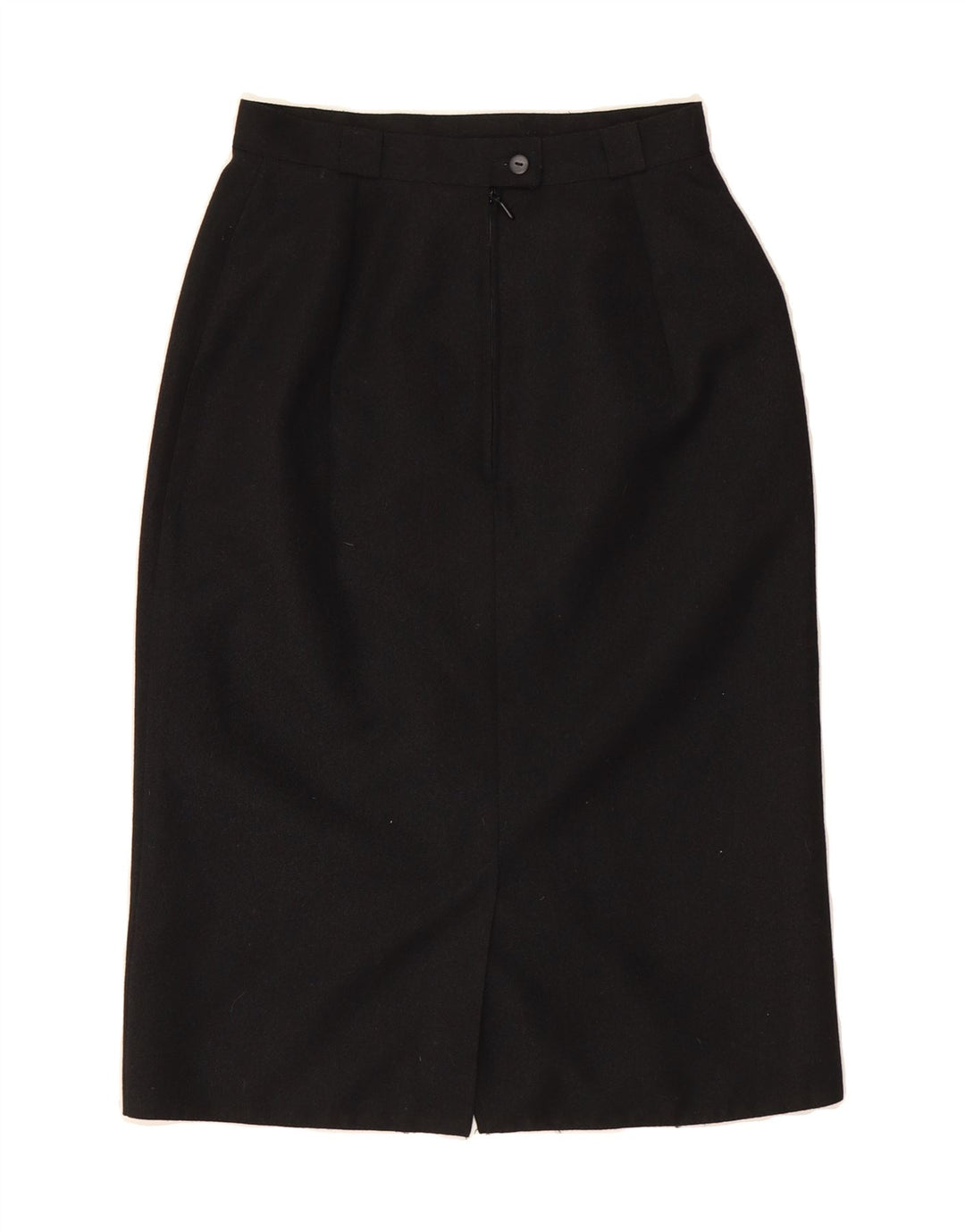 VINTAGE Womens Midi Skirt UK 12 Medium W28 Black Polyester Vintage Vintage and Second-Hand Vintage from Messina Hembry 