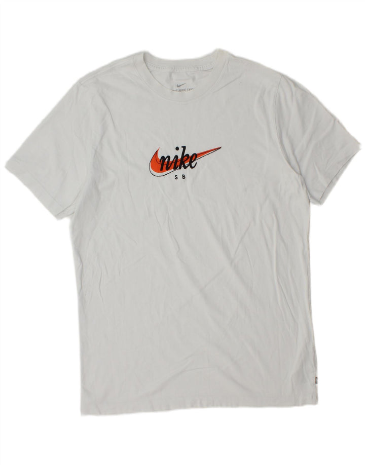 Nike Camiseta gráfica para hombre Top mediano de algodón blanco