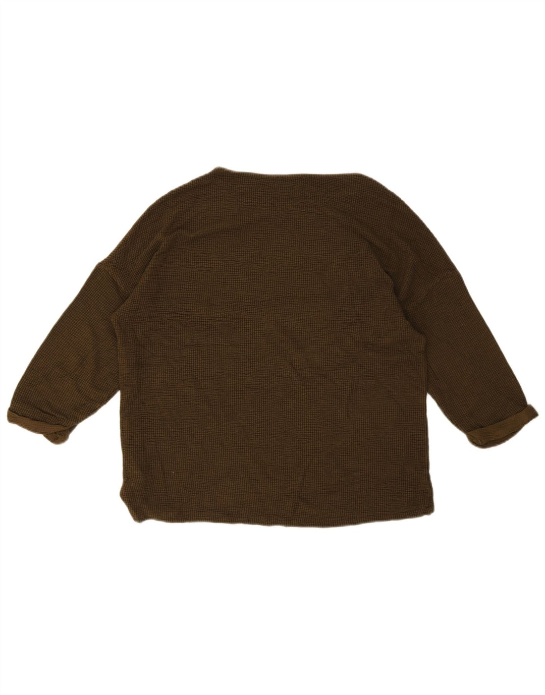 Zara Mujer Top Extragrande Manga 3/4 UK 10 Small Viscosa Marrón