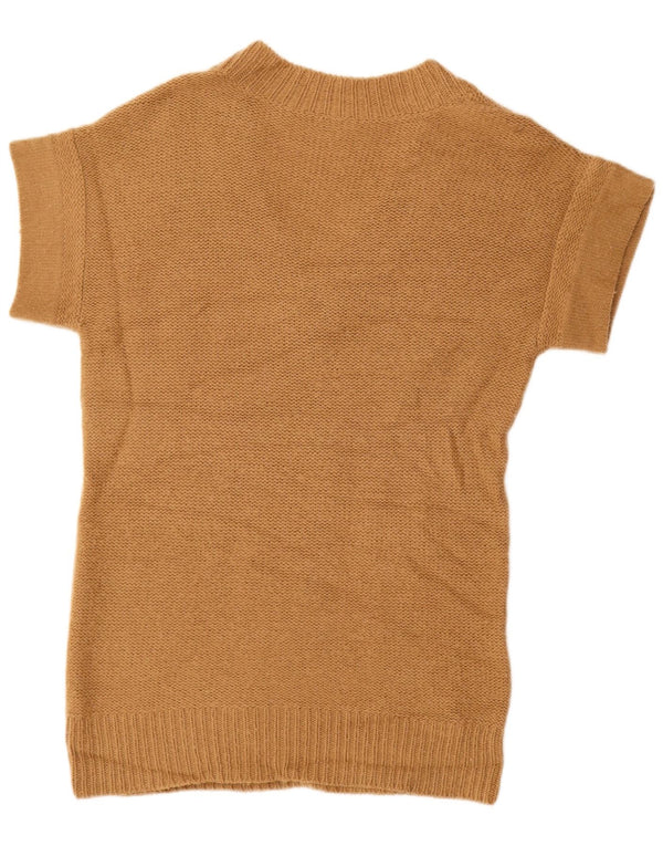 J. CREW Suéter largo con cuello en V para mujer UK 40 Medium Beige