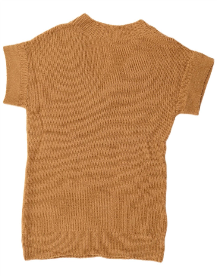 J. CREW Suéter largo con cuello en V para mujer UK 40 Medium Beige