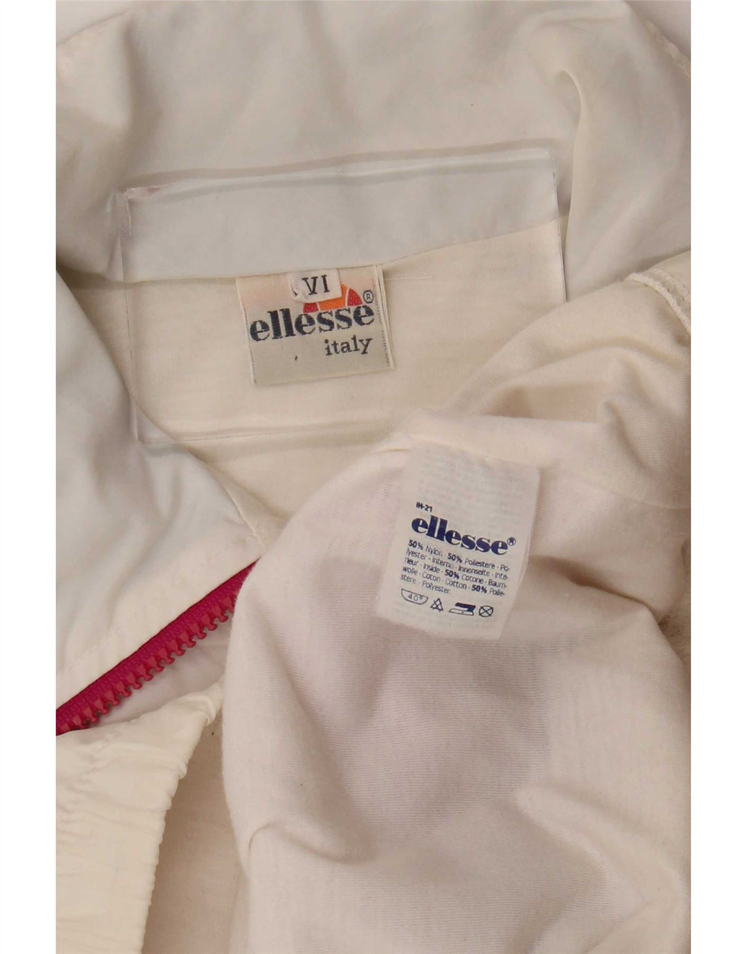 Chaqueta de chándal para mujer Ellesse UK 44 Medium White Colourblock Nylon
