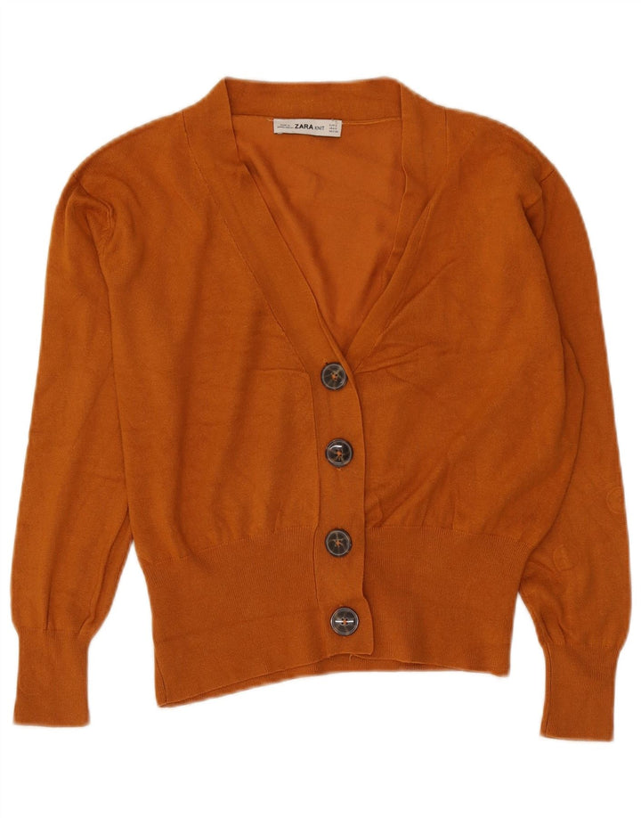 Zara Mujer Cárdigan Suéter UK 44 Viscosa Marrón Medio