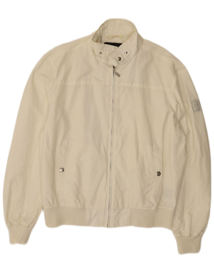 REFRIGUE Chaqueta Bomber para Hombre UK 44 2XL Algodón Blanco Roto
