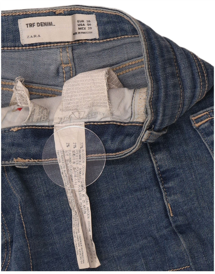 Zara Pantalones cortos de mezclilla para mujer EU 38 Small W28 Algodón azul