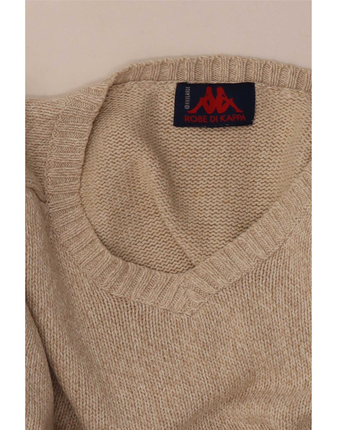 Kappa Jersey con Cuello en V para Hombre 3XL Beige Moteado