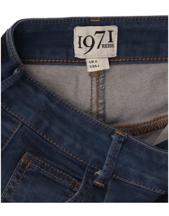 Vaqueros acampanados REISS para mujer UK 6 XS W25 L30 Algodón azul