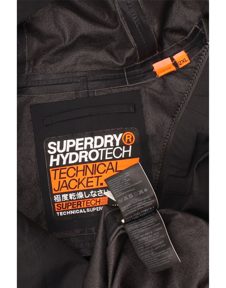 Superdry Chaqueta cortavientos con capucha para hombre UK 44 2XL Poliéster negro