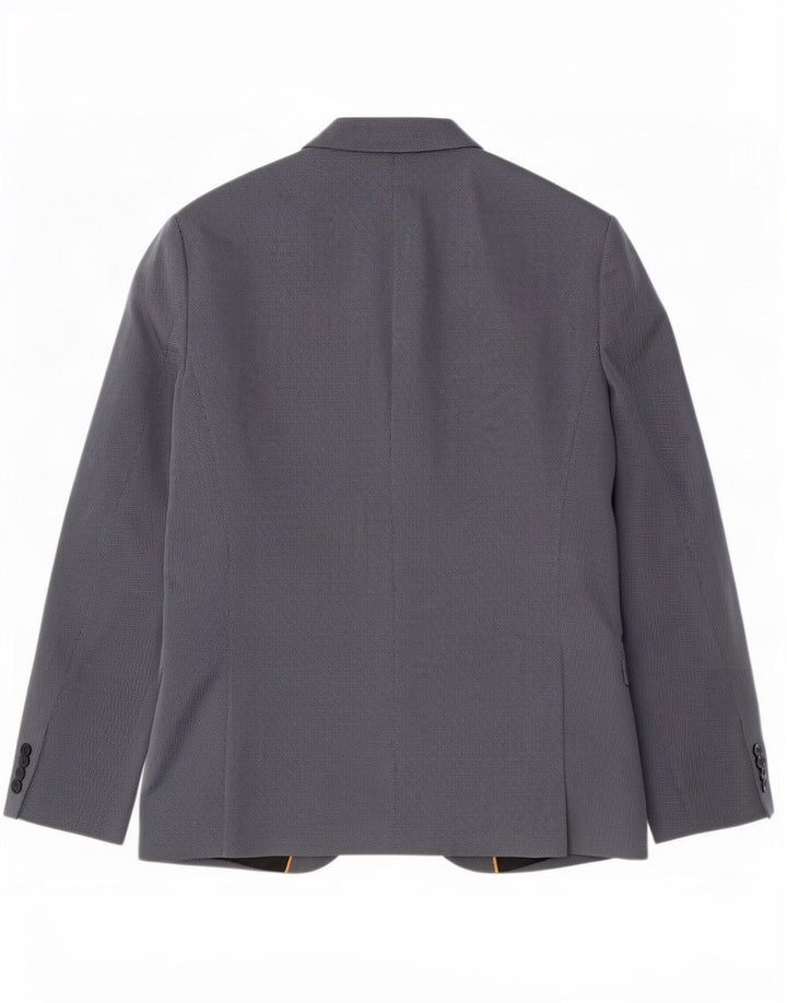 Zara Chaqueta tipo blazer con 1 botón para hombre EU 52 Poliéster azul grande