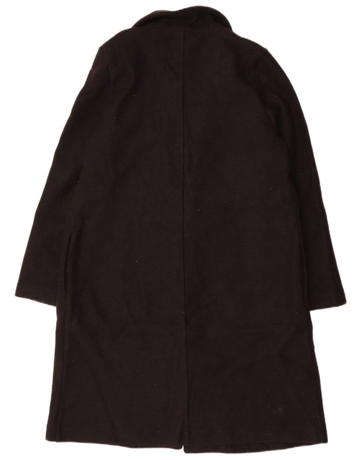 ZARA Abrigo Abierto Mujer UK 46 Grande Poliéster Negro