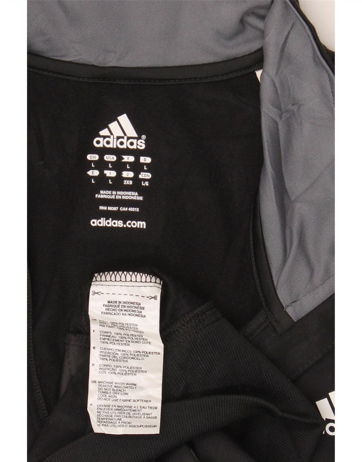 Adidas Hombre Chándal Top Chaqueta Grande Negro Colorblock Poliéster