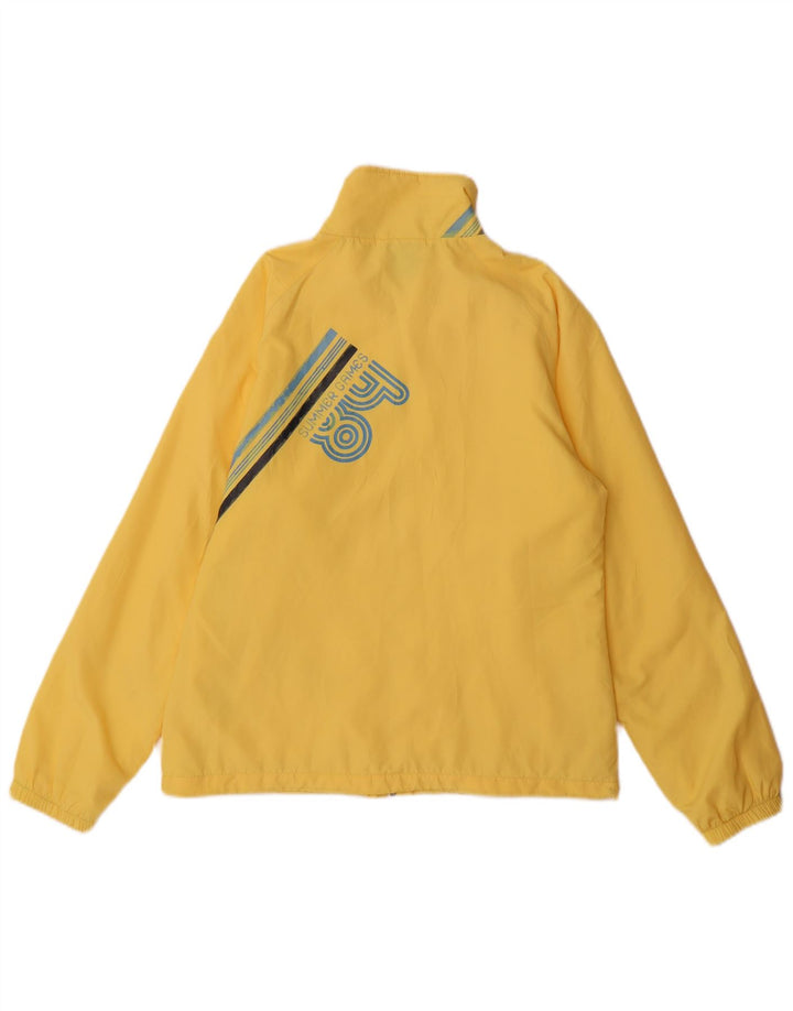 NIKE Chaqueta impermeable gráfica para mujer UK 12 Medium Yellow Nylon