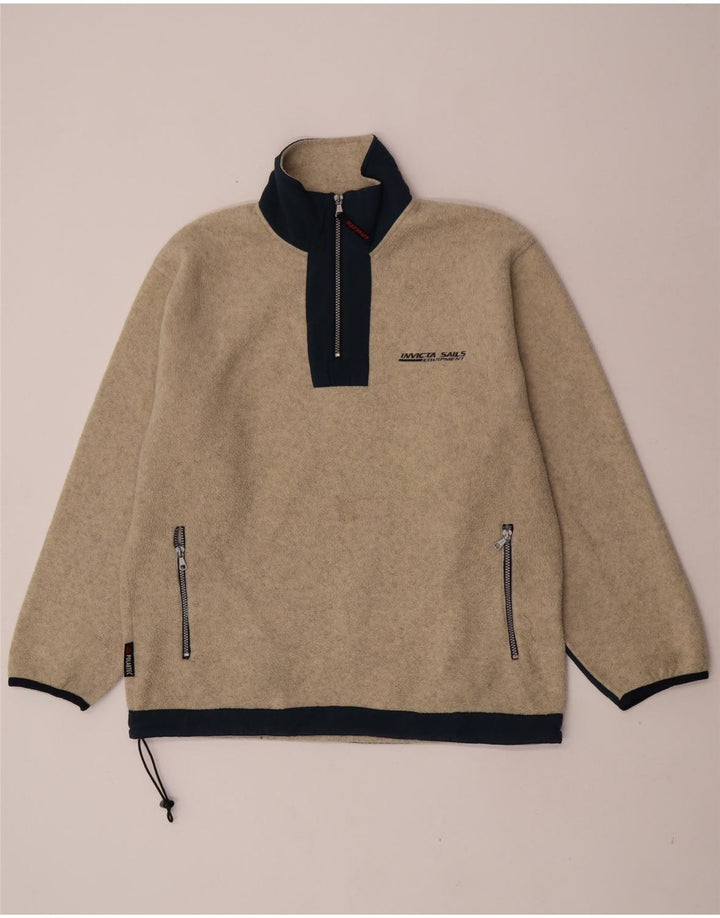 Invicta Hombre Jersey De Forro Polar Con Cremallera Y Cuello Grande Poliéster Color Block Beige
