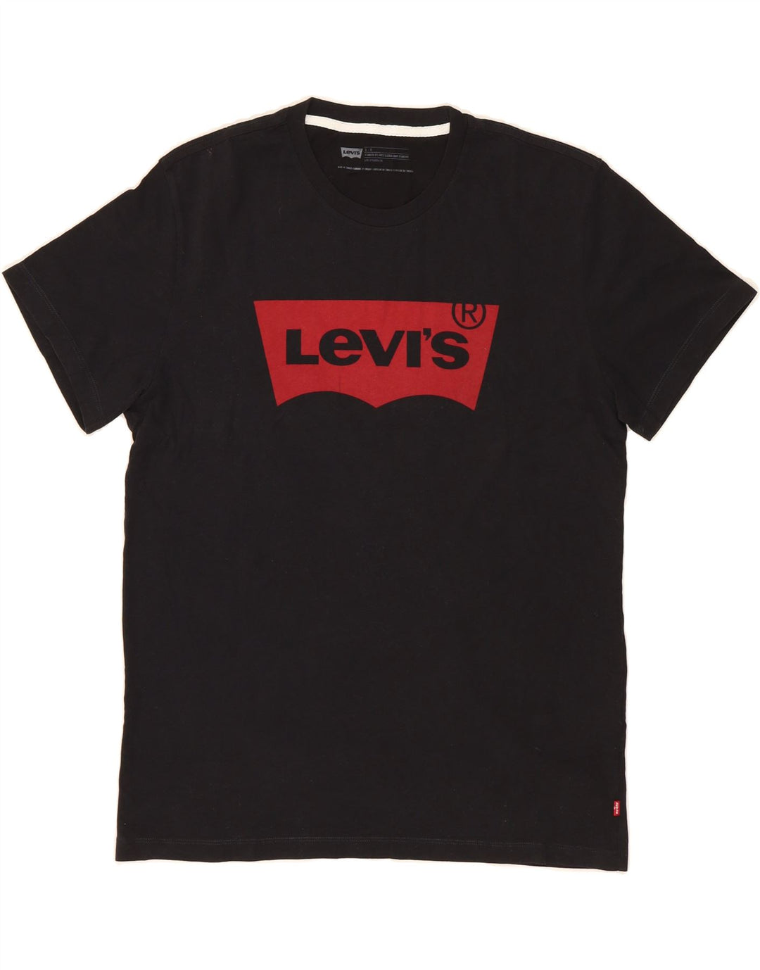 LEVI'S Mens Graphic T-Shirt Top Large Black Cotton Vintage Levi's and Second-Hand Levi's from Messina Hembry 
